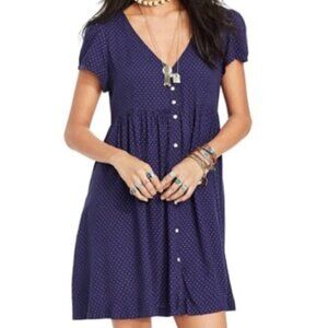 Denim & Supply Ralph Lauren Women's Star Print Navy Blue Babydoll Dress